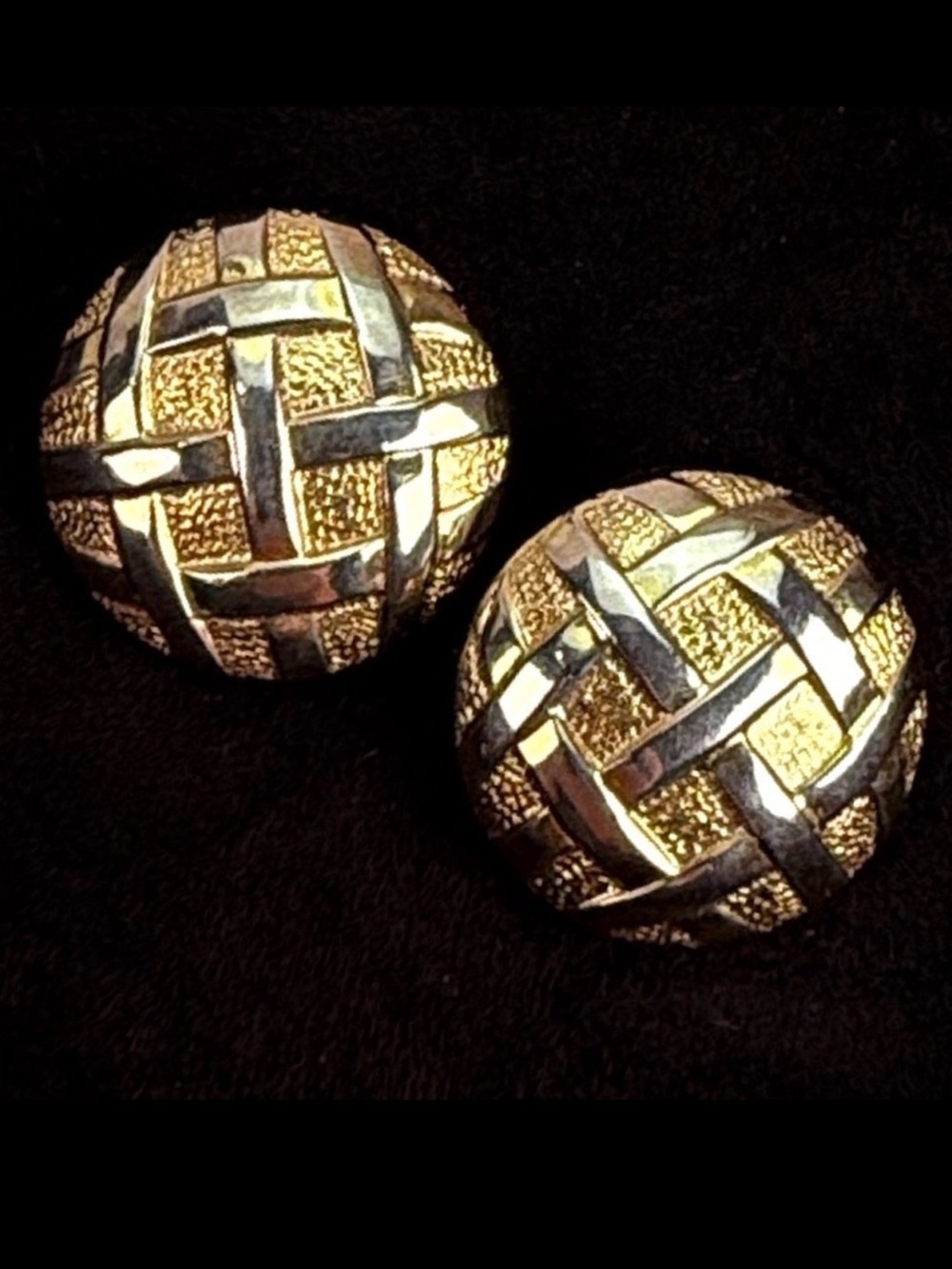 Vintage aged goldtone weighted pierced earrings